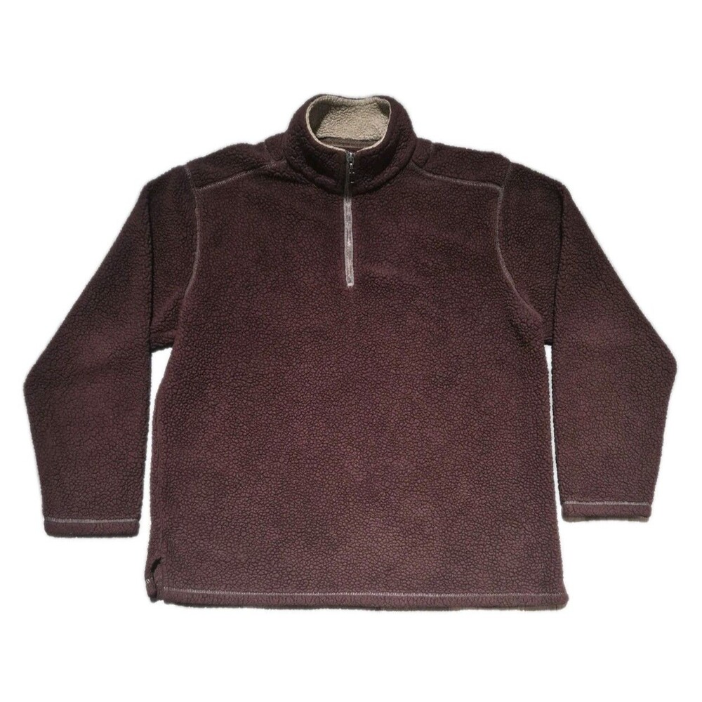 The American Co . True Grit Mens Size XL Burgundy 1/4 Zip Fleece Sweatshirt